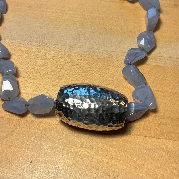 Agate and 925 Sterling silver necklace - Picture 3 of 8